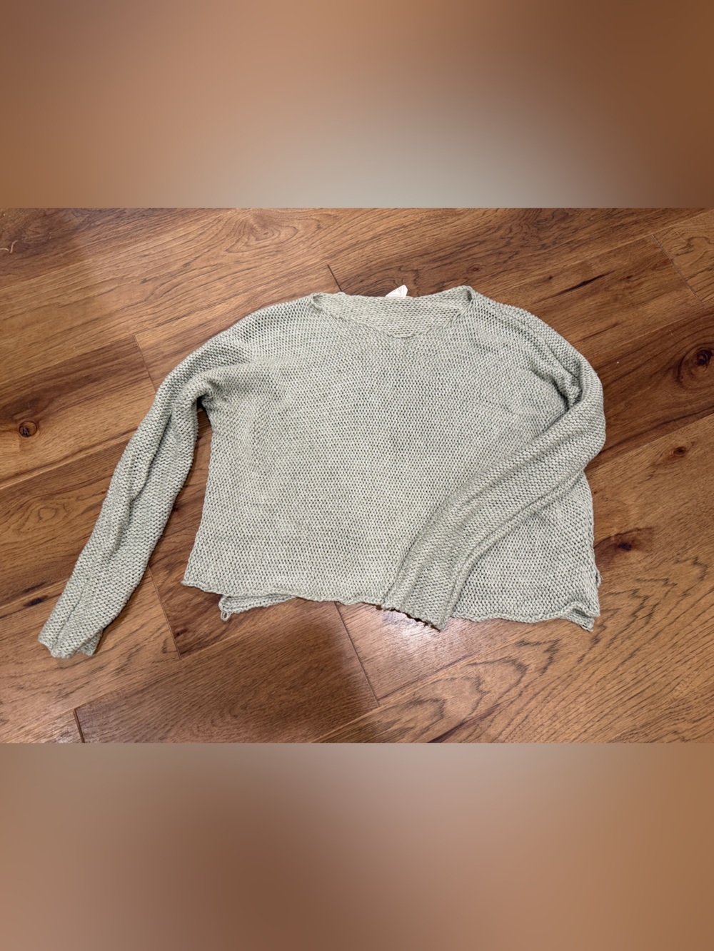 White Crow Light Sage Crewneck Knit Sweater